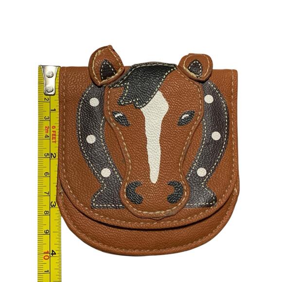 Claire's Small Kids Children’s Pocket Wallet w Horse Shaped Steed Style Brown - Picture 9 of 10